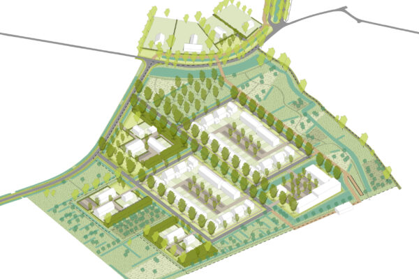 Schetsontwerp Ravenstein zuid_nov 2021_axonometrie-noord Axonometrie schetsontwerp - Landelijk wijk Bendelaar, Ravenstein